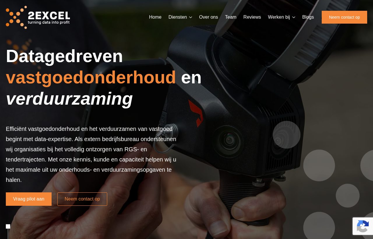 Website die wij bouwden voor 2Excel Data Services
