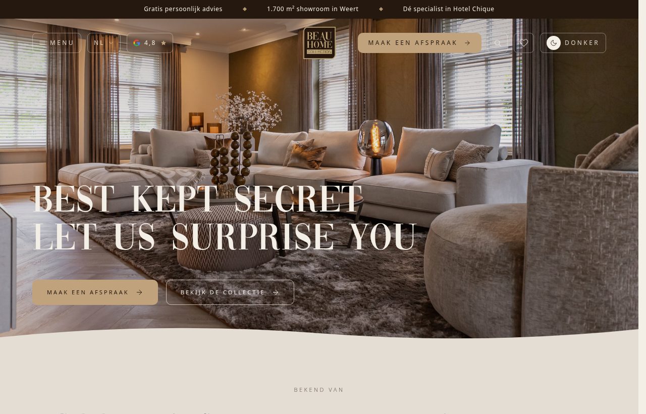 Website die wij bouwden voor Beau Home