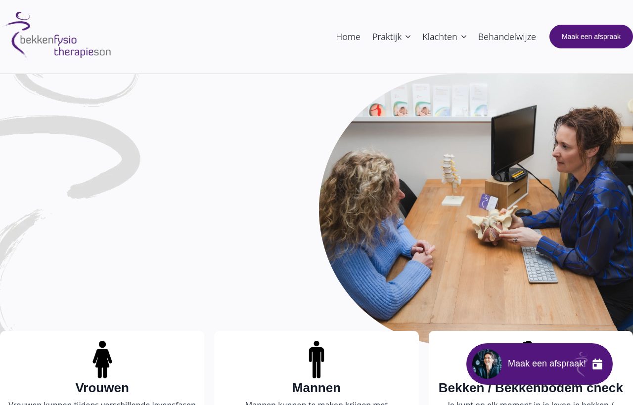 Website die wij bouwden voor Bekkenfysiotherapie Son