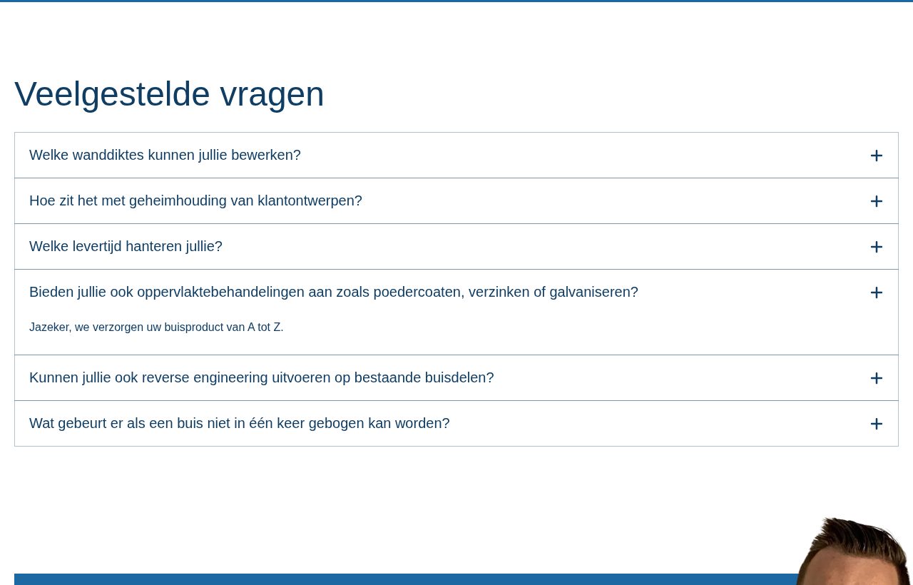 Website die wij bouwden voor Bendingparts