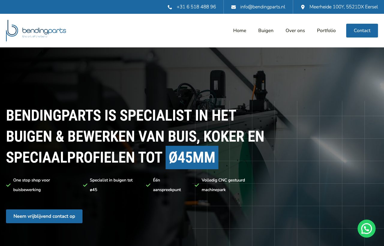 Website die wij bouwden voor Bendingparts