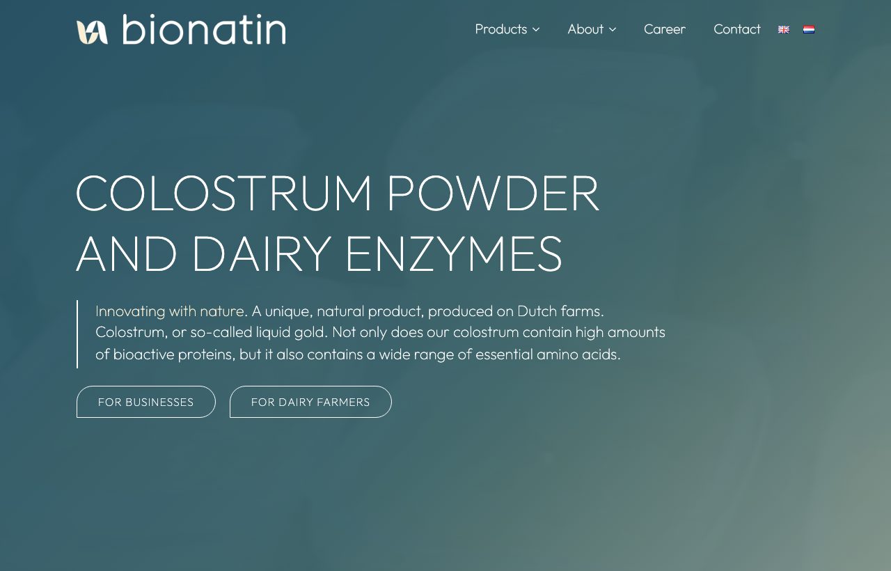 Website die wij bouwden voor Bionatin