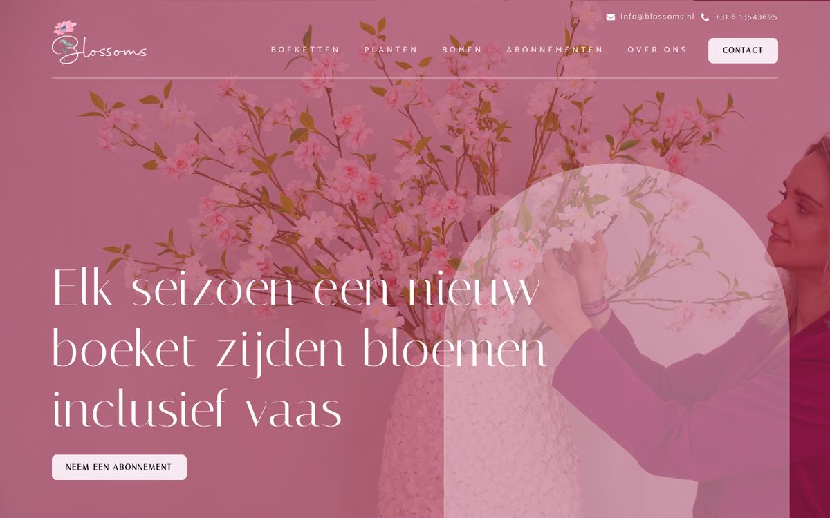 Website die wij bouwden voor Blossoms