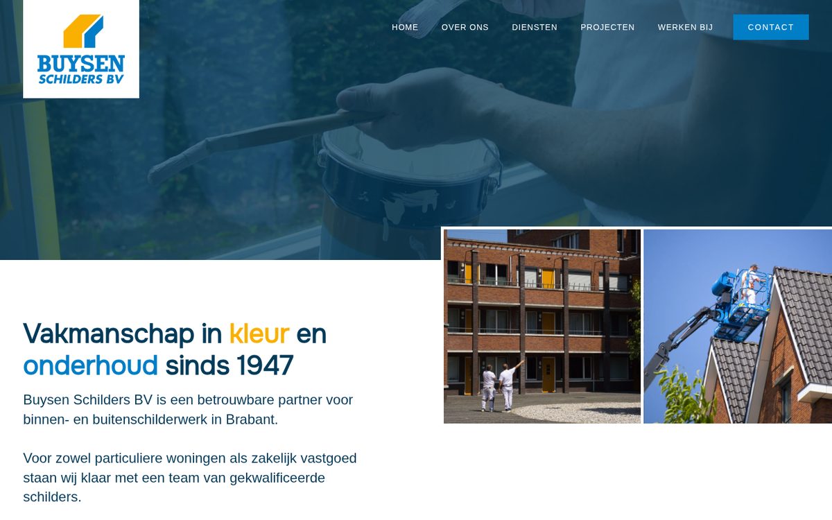 De website die wij bouwden voor Buysen Schilders