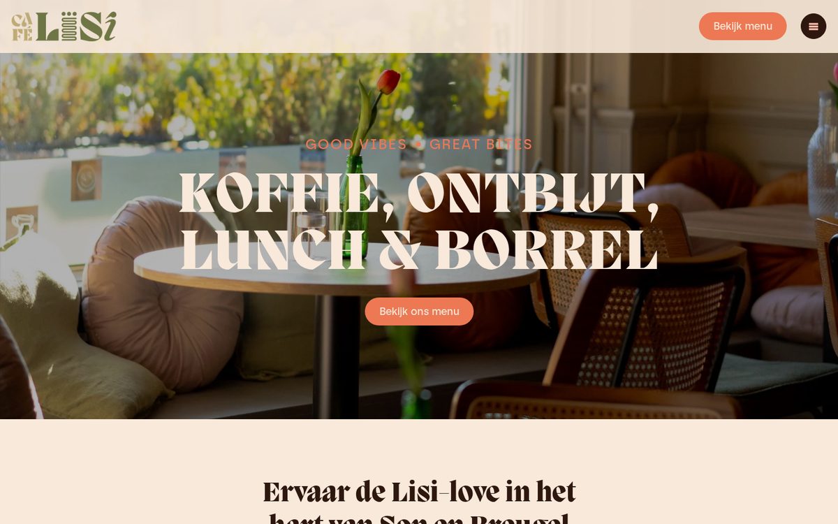 De website die wij bouwden voor Café Lisi