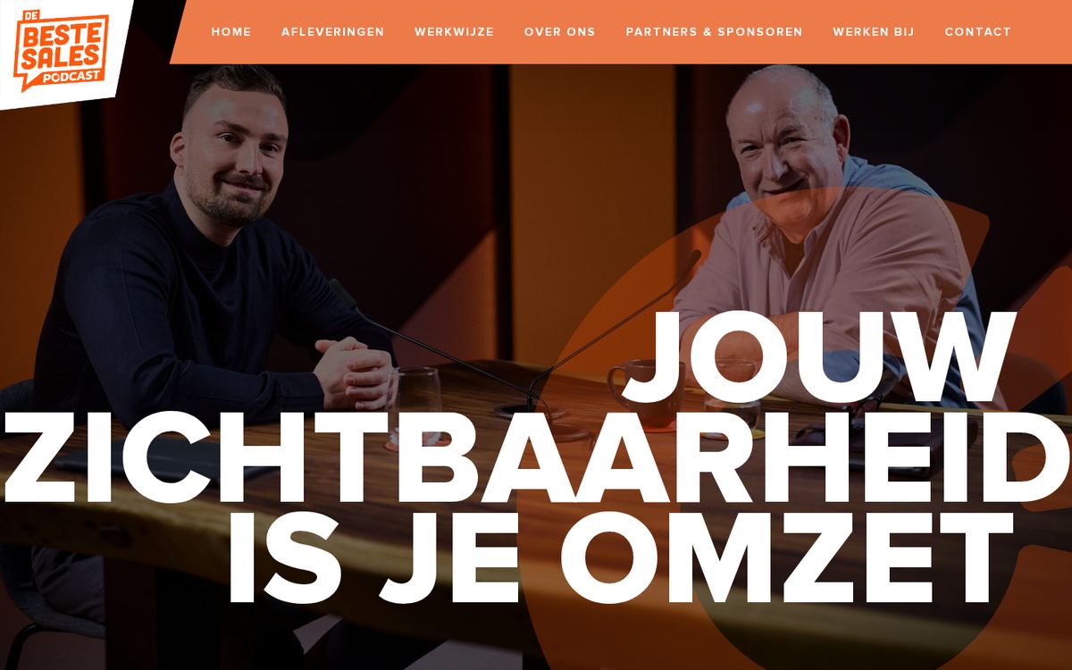 Website die wij bouwden voor De Beste Sales Podcast