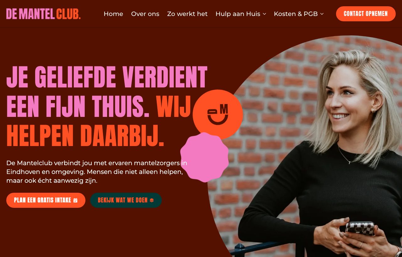 Website die wij bouwden voor De Mantelclub