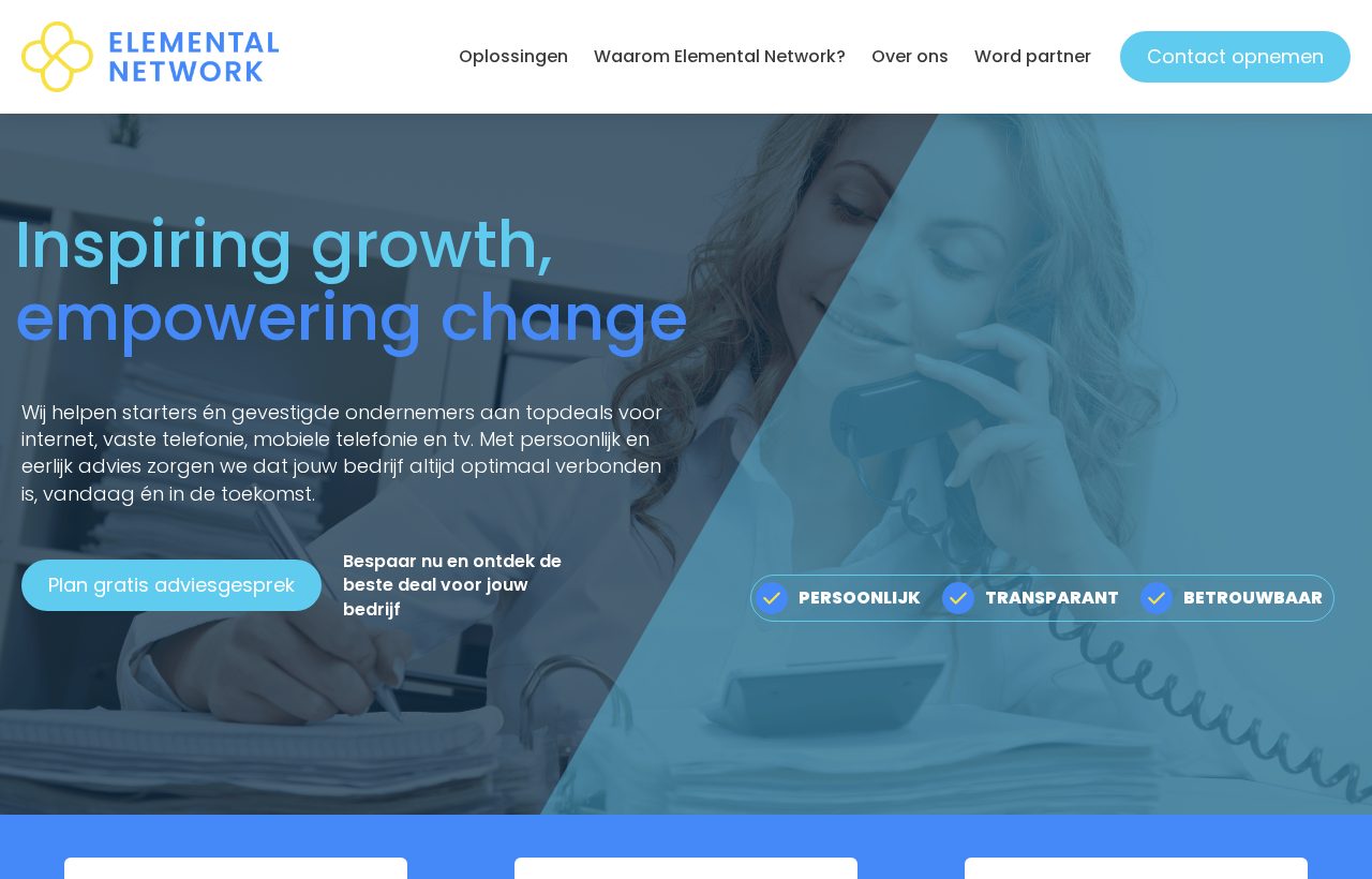 De website die wij bouwden voor Elemental Network