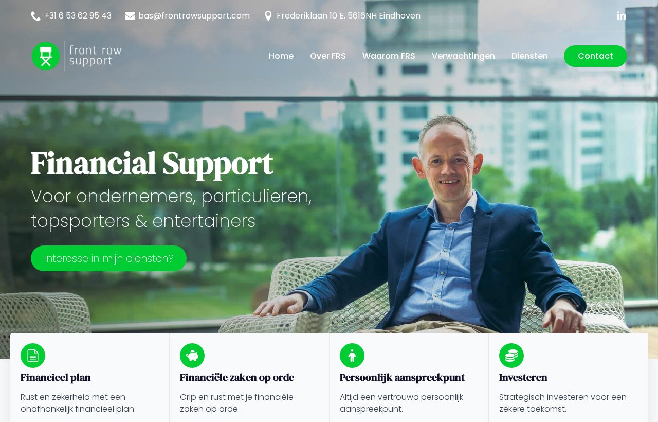 Website die wij bouwden voor Front Row Support