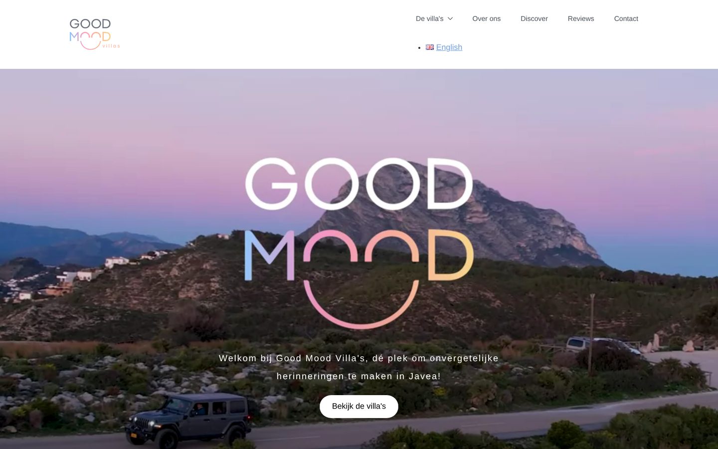 Website van Good Mood Villas zoals opgeleverd