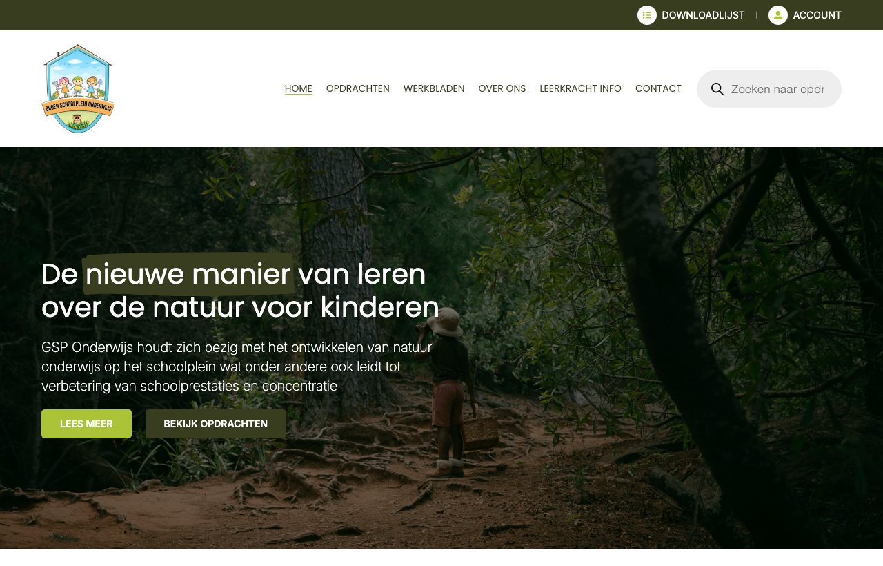 Website die wij bouwden voor Groen Schoolplein Onderwijs