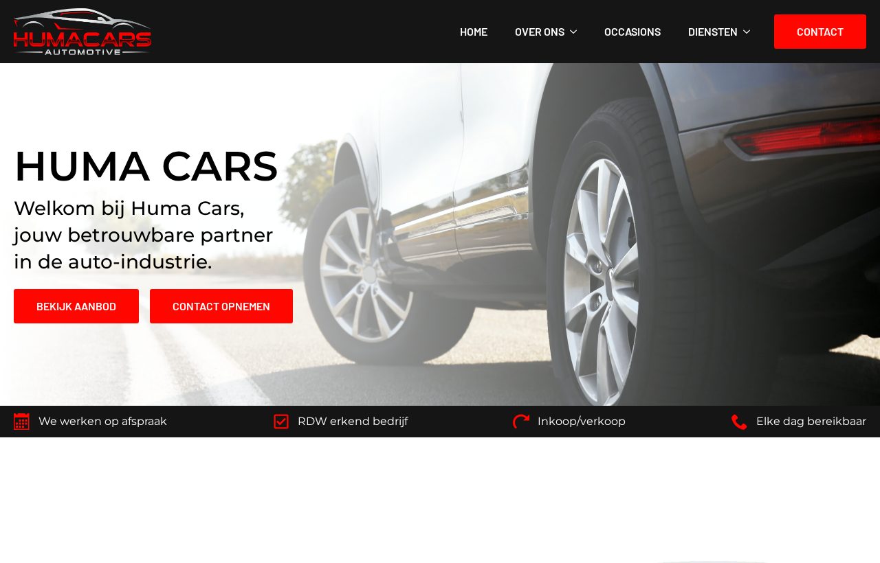 De website die wij bouwden voor Humacars