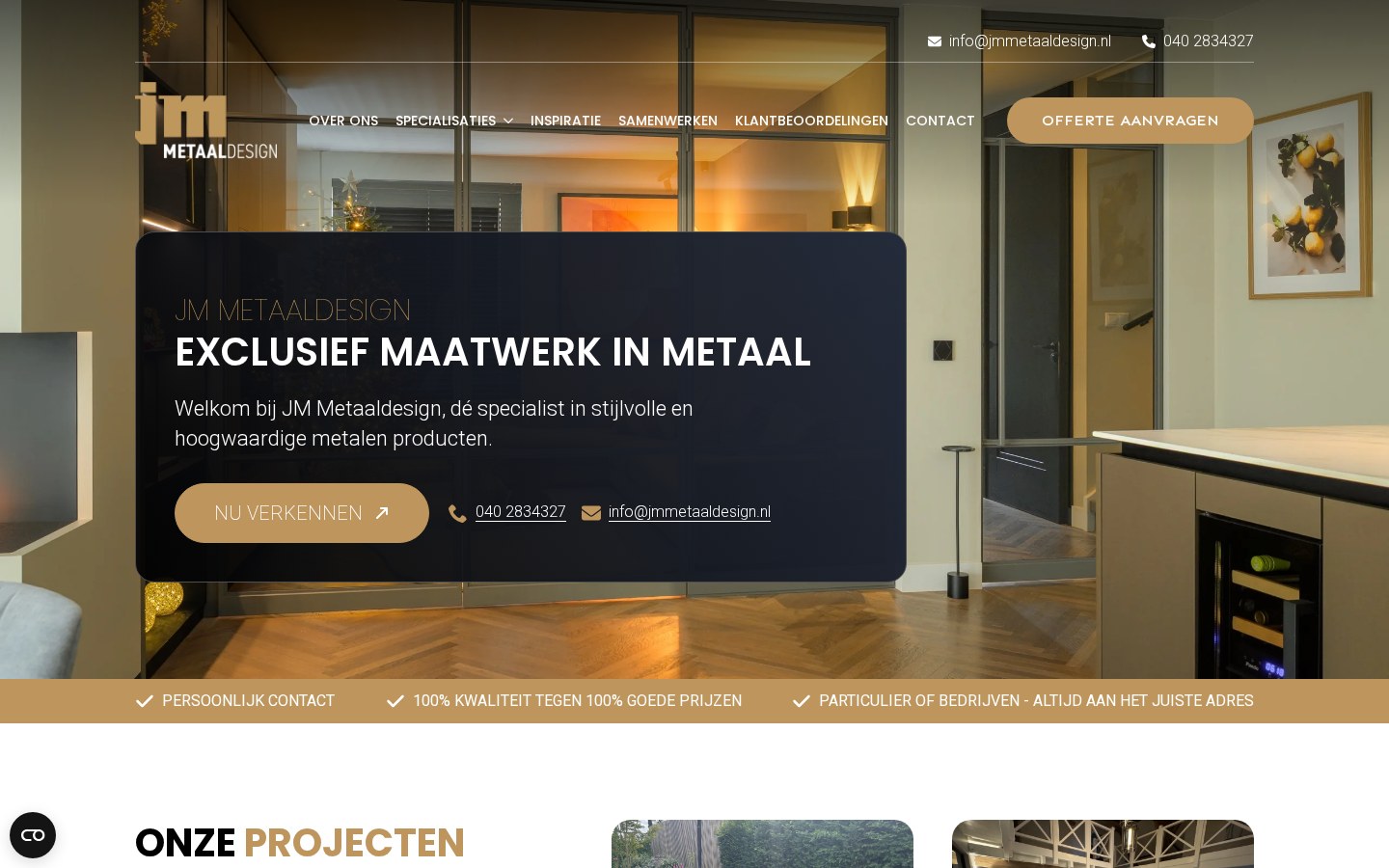 Website die wij bouwden voor JM Metaaldesign