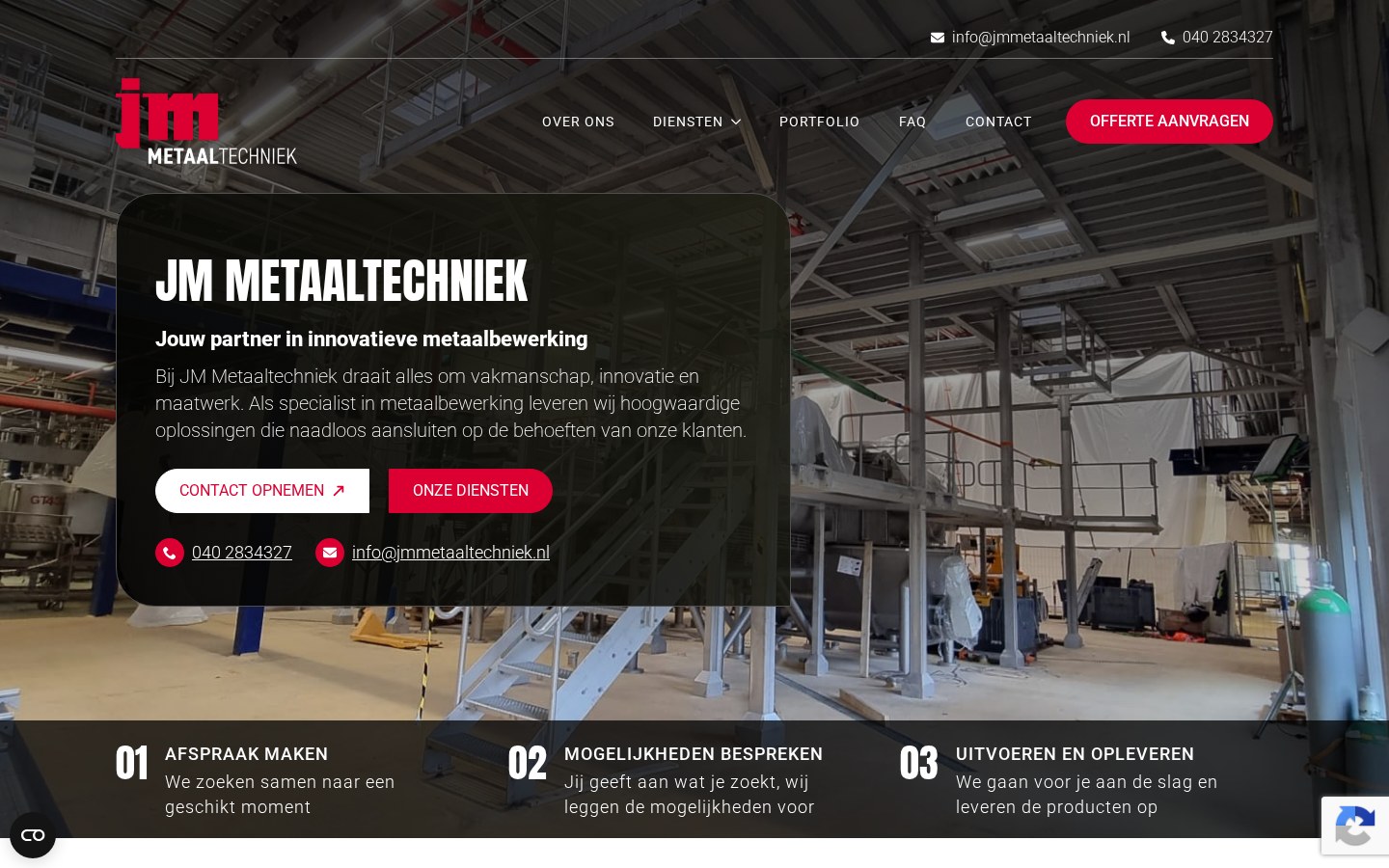 Website die wij bouwden voor JM Metaaltechniek