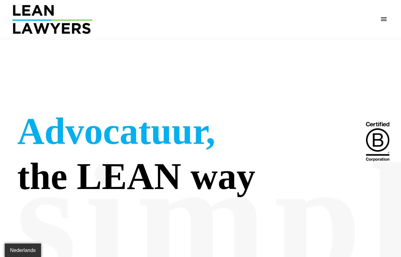 De website die wij bouwden voor Lean Lawyers