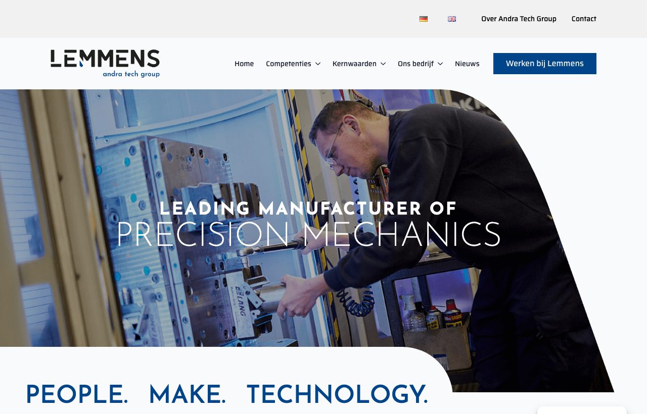 Website die wij bouwden voor Lemmens Precision