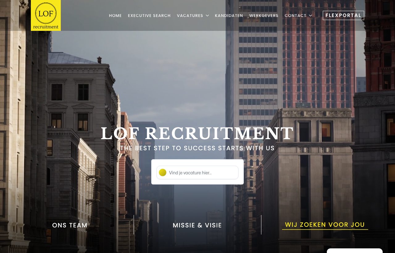 Website die wij bouwden voor LOF Recruitment