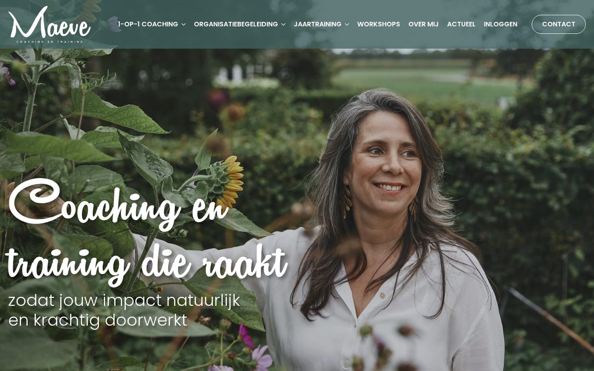 Website die wij bouwden voor Maeve Coaching