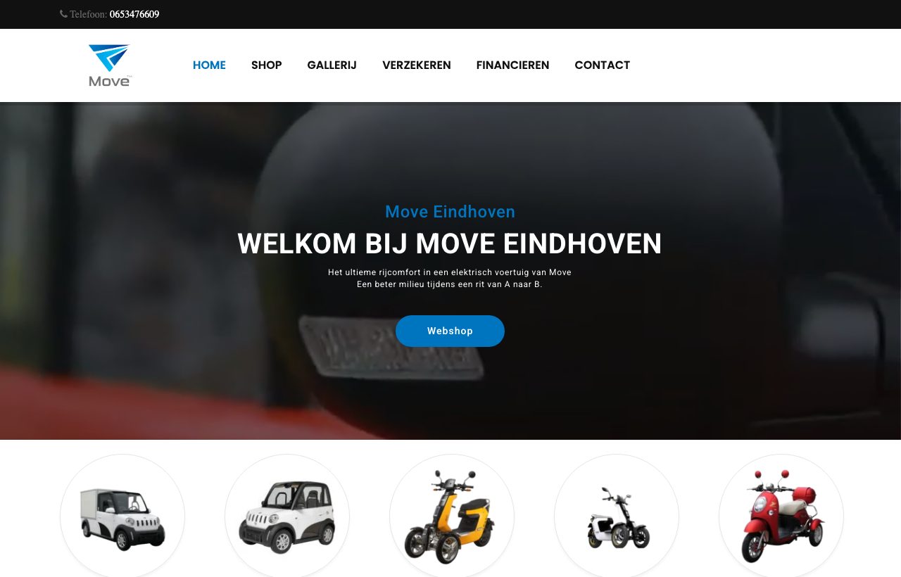 De website die wij bouwden voor Move040