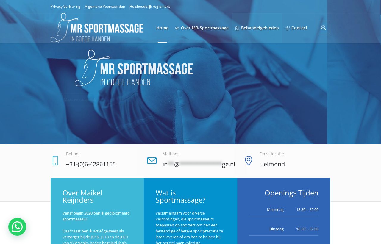 Website die wij bouwden voor MR Sportmassage