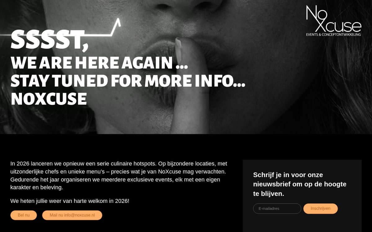 De website die wij bouwden voor NoXcuse