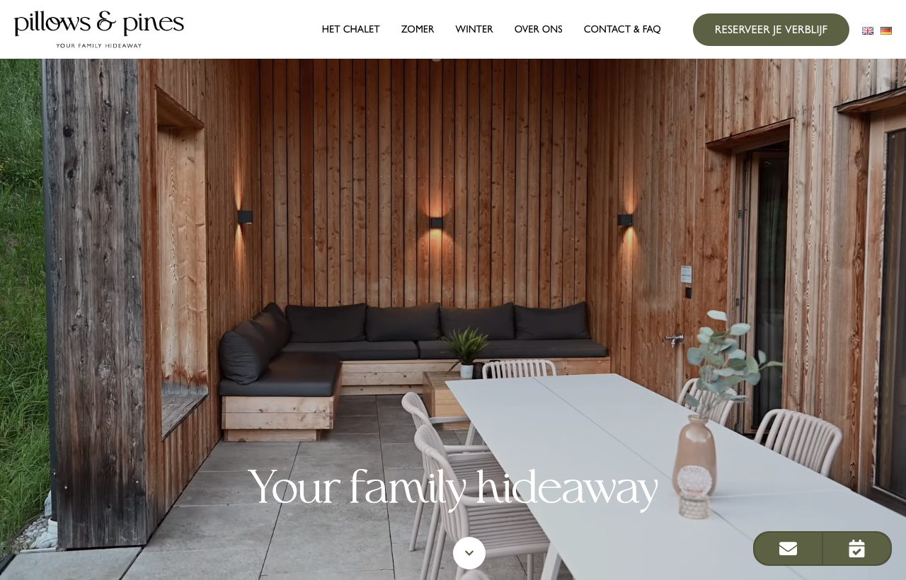 Website die wij bouwden voor Pillows & Pines