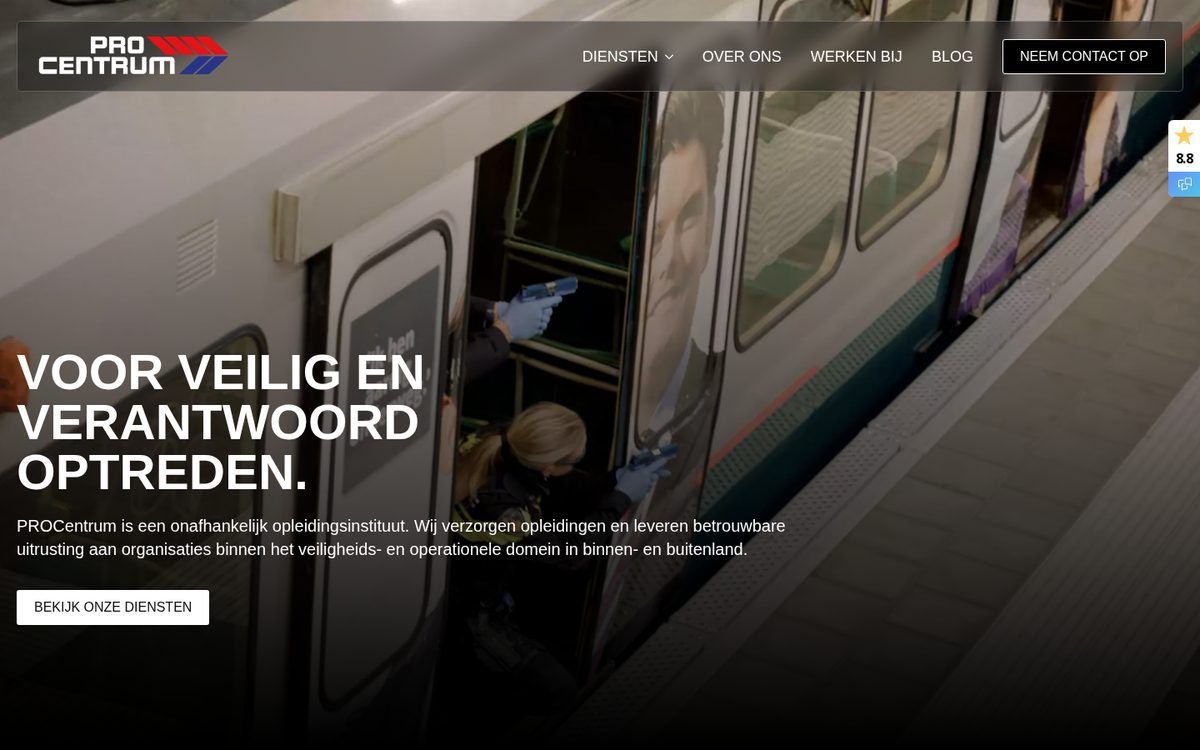 Website die wij bouwden voor PROCentrum
