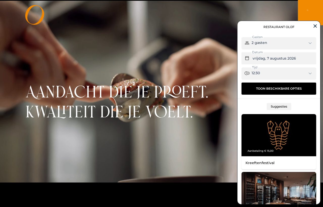 Website die wij bouwden voor Restaurant Olijf