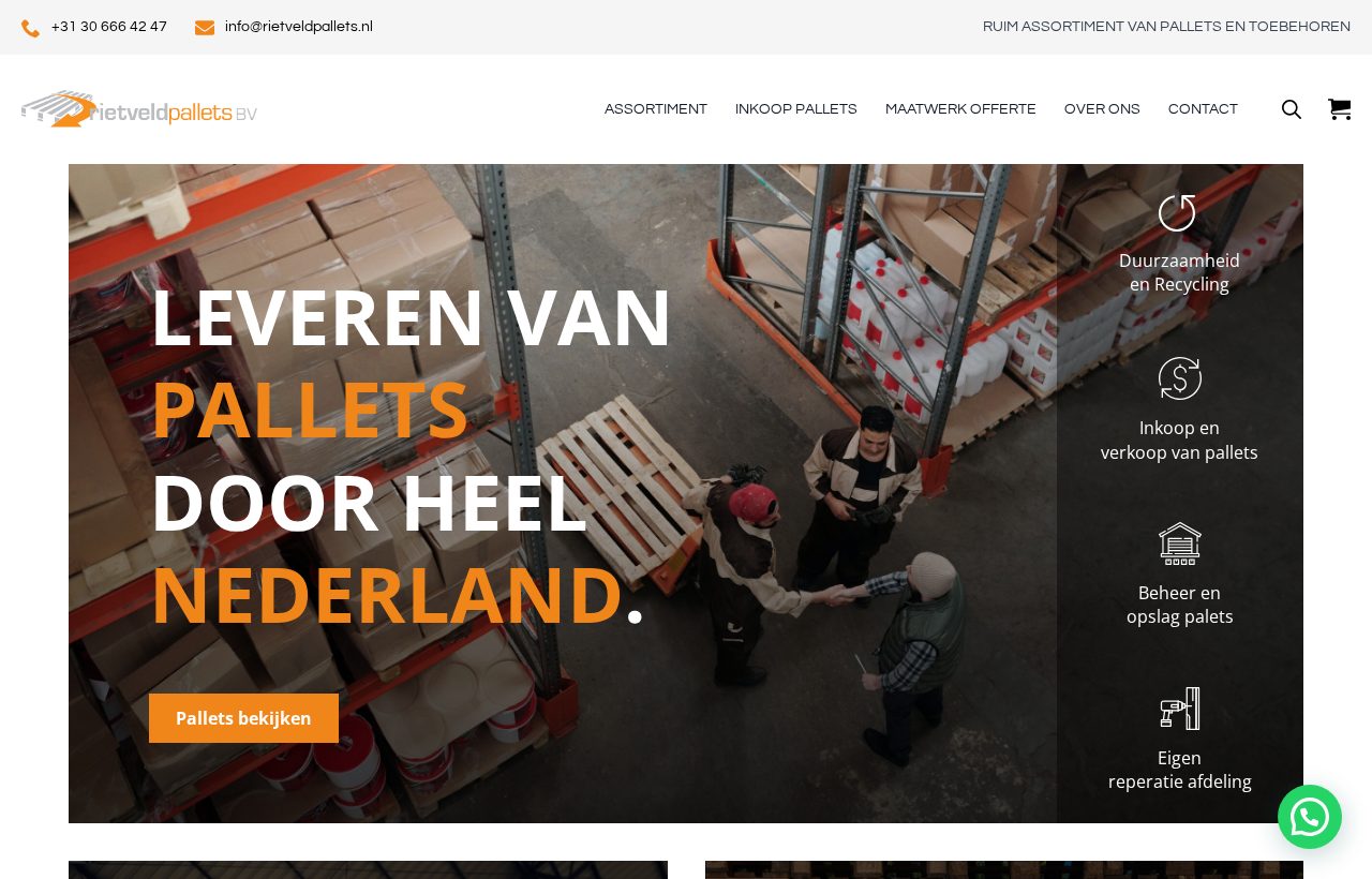 Website die wij bouwden voor Rietveld Pallets