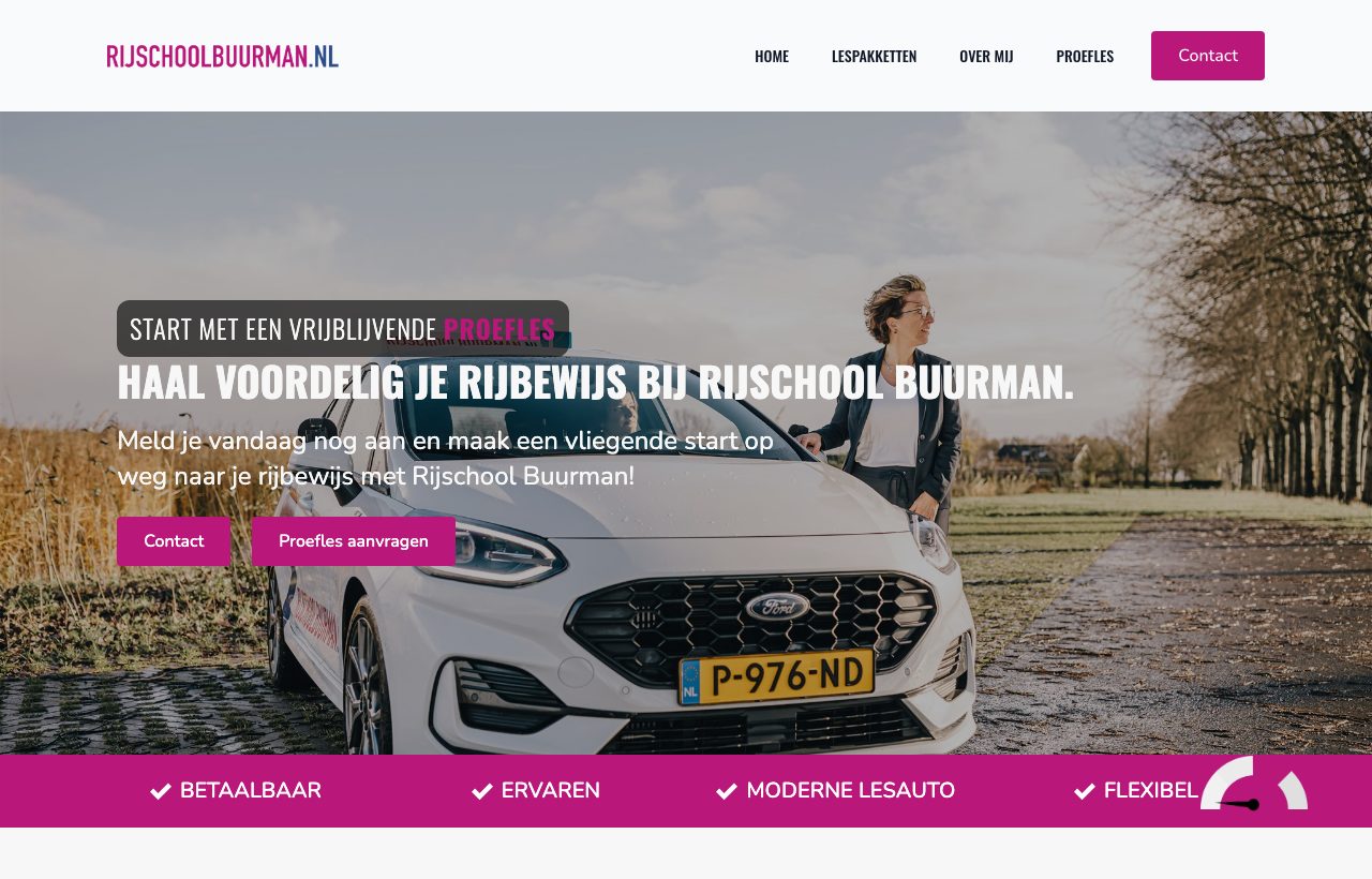 Website die wij bouwden voor Autorijschool Buurman