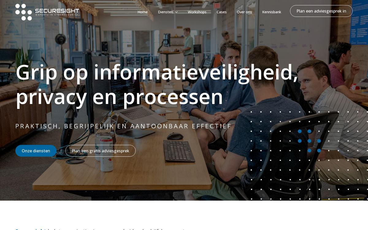 Website die wij bouwden voor SecureSight