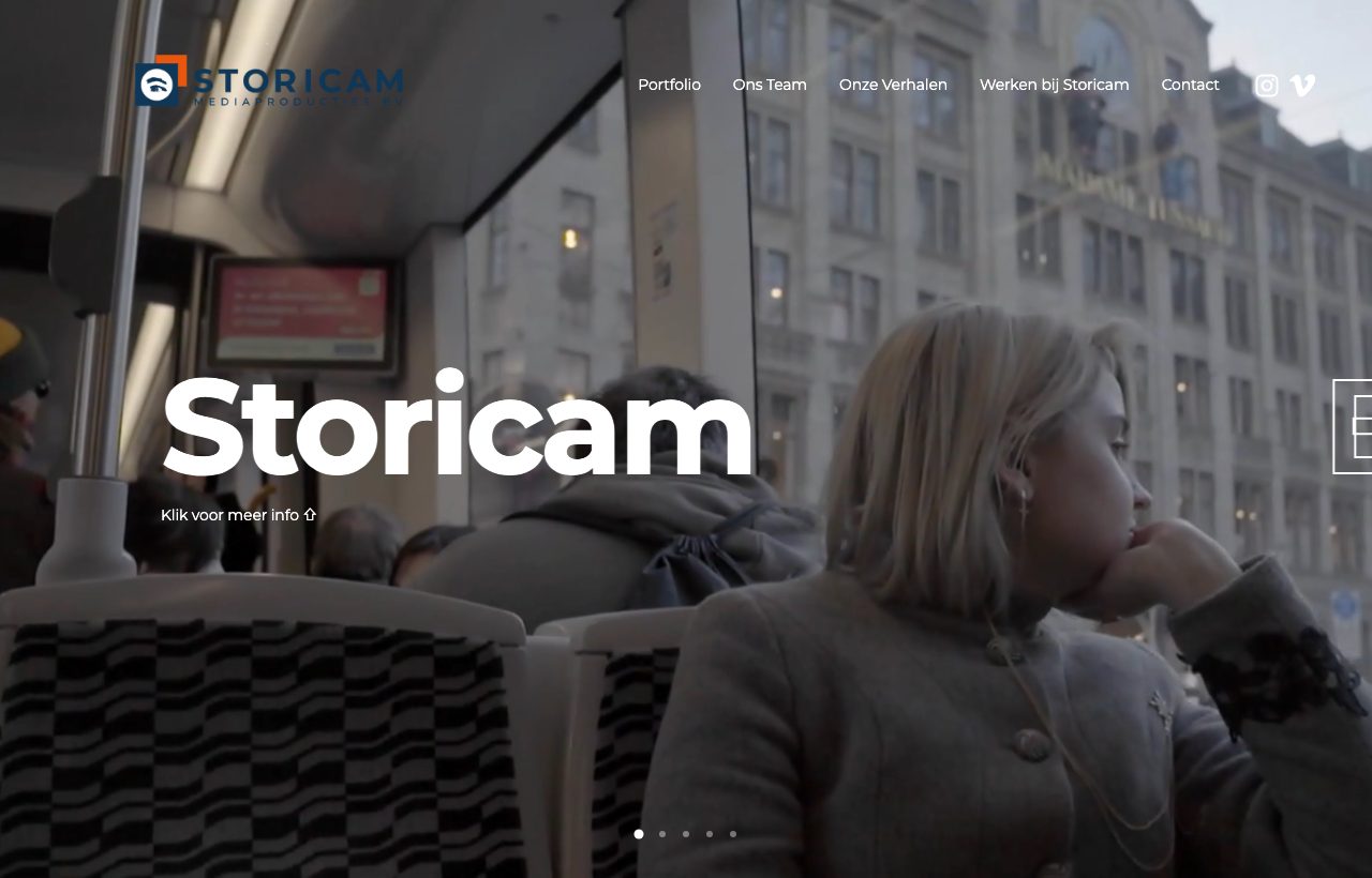 Website die wij bouwden voor Storicam