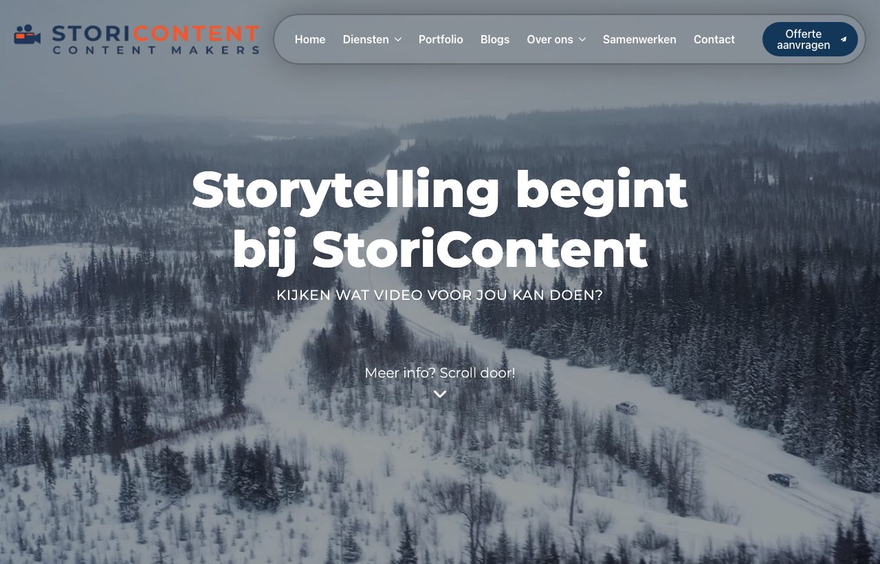 Website die wij bouwden voor StoriContent