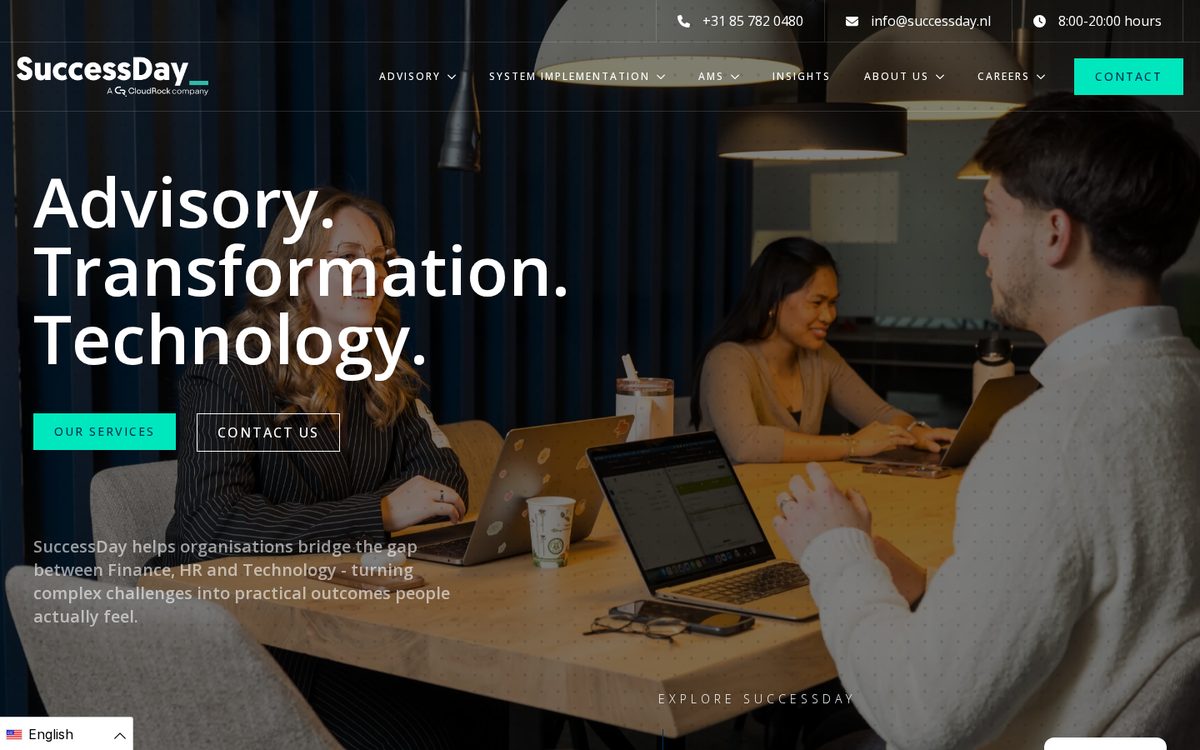 De website die wij bouwden voor SuccessDay