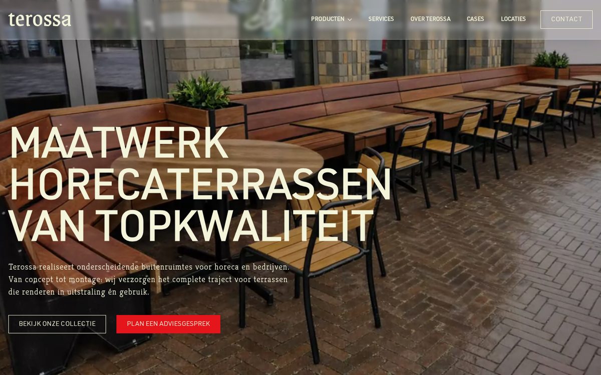 Website die wij bouwden voor Terossa
