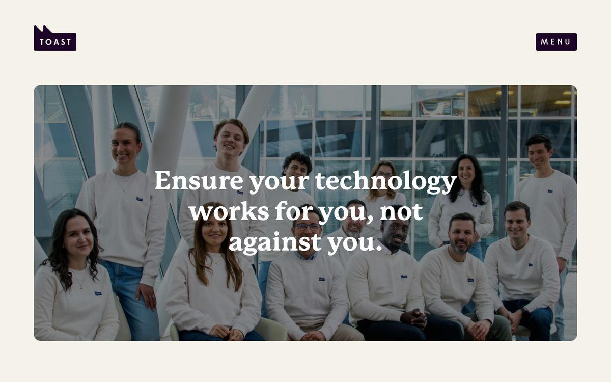 De website die wij bouwden voor Toast ICT