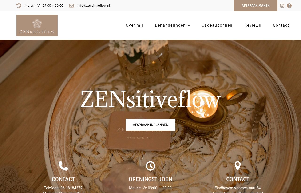 Website die wij bouwden voor ZENsitive Flow